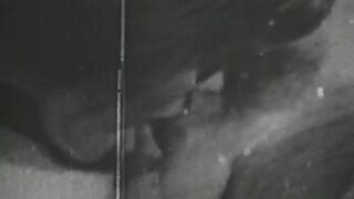 Black and white blowjob action with a vintage lady's touch