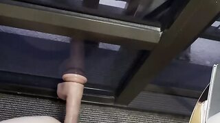 My ass tries big dildo insert dildo in front of