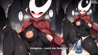 Hollow Knight cumming for a human's cock - HentaiJOI Guided