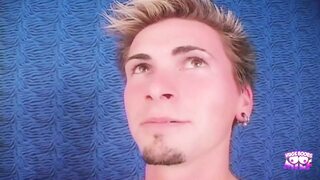 Spanking hot blonde's sore ass🍑 after raw dogging on a