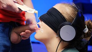 Blindfolded oral😜 assault on a succulent surprise, 4K 60fps, come