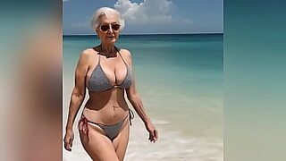 Granny's Golden Goose gets Goosed on Gal Beach, Talkin' Dirty