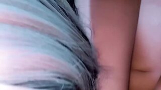 I dominate my bae's snatch as hubby slams it, blasting