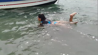 Latina with a big ass🍑 enjoys the beach