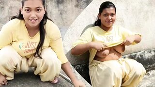 Romance with Young Married Bhabhi On Rooftop, Desi Village Girl Outdoor Hindi XXX Sex Video